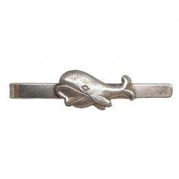 Antique silver Dolphin tie clip