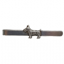Antique silver Puppy tie clip