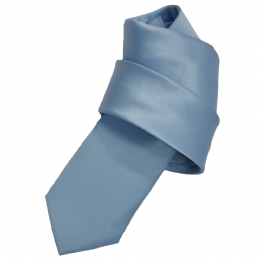 Plain colour light blue narrow tie