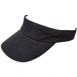 Unisex black cotton jockey visor