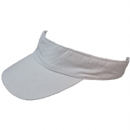 Unisex white cotton jockey visor