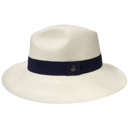 Unisex original handmade Panama hat from Equador with blue ribbon