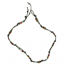 Khakis unisex necklace with black, orange and green beads