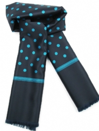 Blue polka dot Italian men scarf