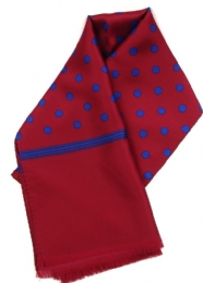 Burgundy with blue polka dot Italian men scarf
