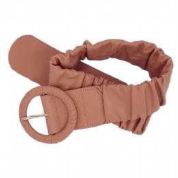 Elastic pleated nude pink belt 
