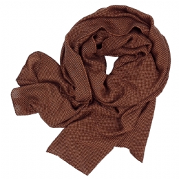 Unisex rust with black double face italian scarf Cubes
