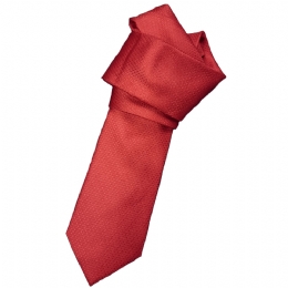 Malboro red narrow tie from embossed fabric