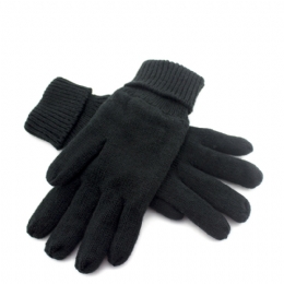 Plain colour black men gloves with thinsulate lining