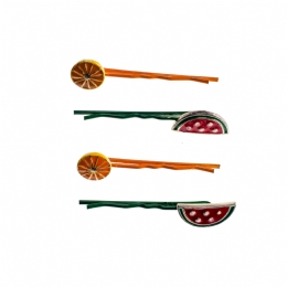 4 X multicolour hair accessories with fruits