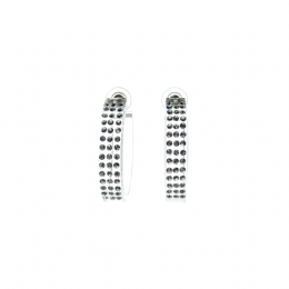 Two row white strass transparent plexiglass hoop earrings