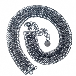 Antique silver three chain belt