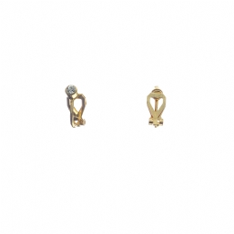 Golden clip earrings with small white strass