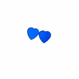 Large blue mirror earrings Hearts