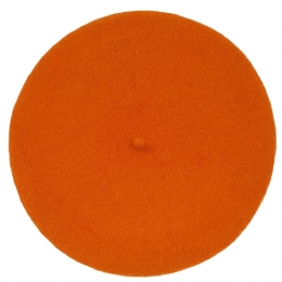 Plain colour orange mixed wool beret