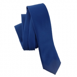 Plain colour royal blue very narrow tie