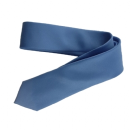 Plain colour light blue very narrow tie
