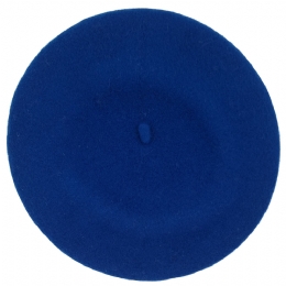 Plain colour blue woolen beret