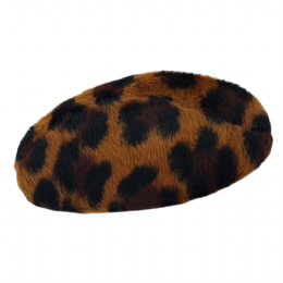 Oval leopard plush barrette