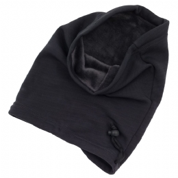 Charcoal unisex neckwarmer with soft fluffy lining