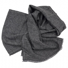Grey and black Italian mens pied de poule scarf in very soft fabric