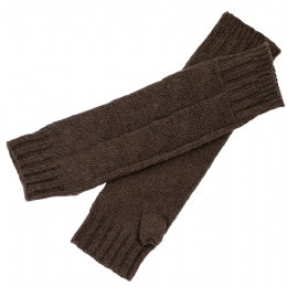 Brown baroque long mixed wool knitted arm warmer Squares