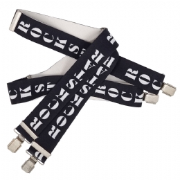 Unisex black and white suspenders Rockstar