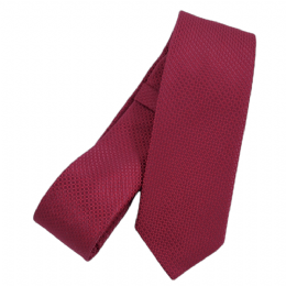 Plain colour burgundy narrow perforated tie