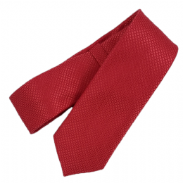 Plain colour malboro red very narrow perforated tie