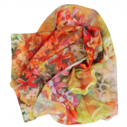 Orange and lime italian floral stole Happiness