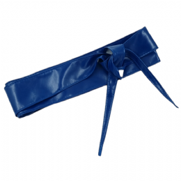 Royal blue wide plain colour belt with double turnaround