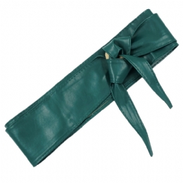 Green petrol wide plain colour belt with double turnaround