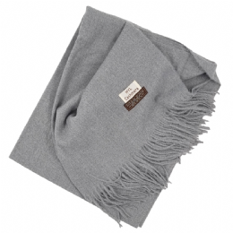Grey unisex large wool pashmina blanket in soft fabric
