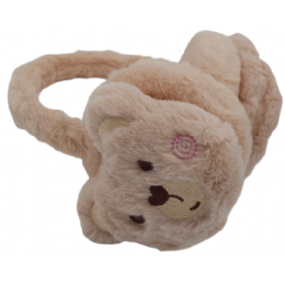 Cream fluffy Teddy bear earmufs