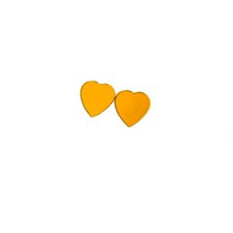 Μεγάλα κίτρινα σκουλαρίκια καθρέφτης Heart