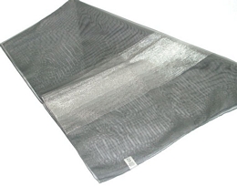 Grey Italian scarf with silver lurex stripes 