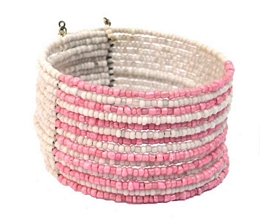 Φαρδύ πολύσειρο βραχιόλι από μικρές χάντρες