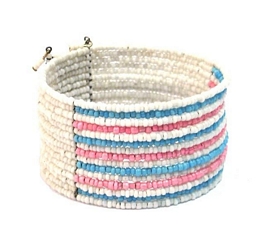 Φαρδύ πολύσειρο βραχιόλι από μικρές χάντρες