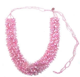 Pink belt with polygonal beads