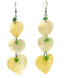 SHELL HEARTS HANGING EARRINGS
