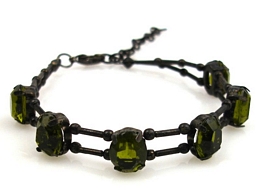 Antique ασημί retro βραχιόλι με μεγάλες πέτρες