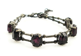 Antique silver retro bracelet with large stones