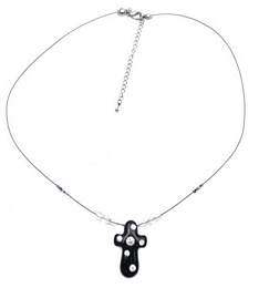 Plexiglass cross with strass and straw