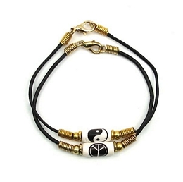 2 Χ ΒΡΑΧΙΟΛΙΑ ΜΕ ΧΡΥΣΟ YIN YANG KAI PEACE SIGNS