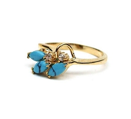 Ring with turquoise stones and strass Naxos