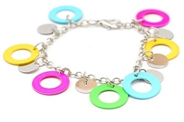 ΒΡΑΧΙΟΛΙ ΑΛΥΣΙΔΑ ΜΕ ΠΟΛΥΧΡΩΜΟΥΣ ΜΕΤΑΛΙΚΟΥΣ ΚΥΚΛΟΥΣ