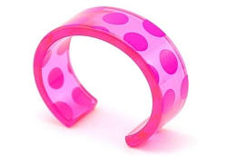 Plexigrass fluo βραχιόλι με πουά σχέδιο