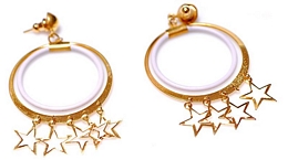 HOOPS WITH HANGING PERFORATED STARS