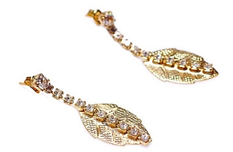 HANGING LEAVES EARRINGS WITH STRASS