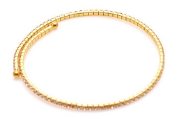 Gold choker with white strass